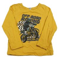 Okrové triko s motorkou Dopodopo