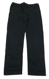 Čierne plátenné nohavice Manor