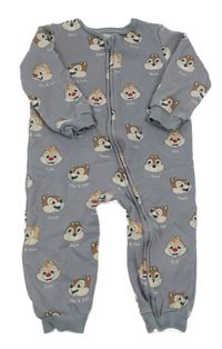 Šedý zateplený overal s veverkami C&A