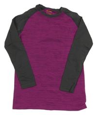 Tmavorůžovo-šedé funkční sportovní triko Pocopiano