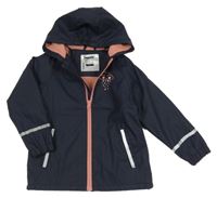 Tmavomodro-ružová nepromokavá jarná bunda s kapucňou Lupilu