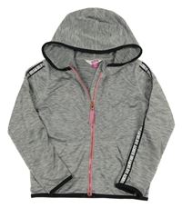 Sivá melírovaná prepínaci športová mikina s kapucňou Kids