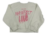 Smotanová crop mikina s nápisom Matalan