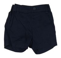 Tmavomodré plátenné kraťasy Primark