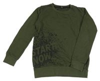 Khaki mikina s potlačou Y.F.K.