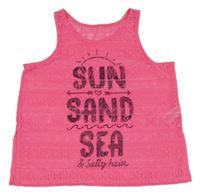 Neónově ružový čipkový crop plážový top s nápisom C&A