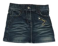 Tmavomodrá rifľová sukňa so zipsom