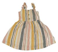 Farebné pruhované ľanové šaty Primark