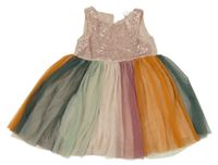 Svetloružová -farebné tylové šaty s flitrami H&M