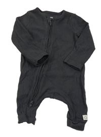 Tmavošedý žebrovaný overal F&F