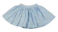 Svetlomodrá bodkovaná plátenná sukňa
