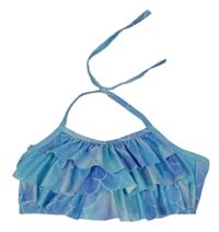 Modro-zelená vzorovaná vrstvená plavková podprsenka