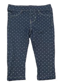 Tmavomodré legíny riflového vzhledu s bodkami Fagottino