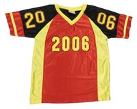 Červeno-žluto-černý sportovní dres s číslami X-mail