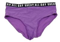 Fialové plavkové kalhotky s nápisem H&M
