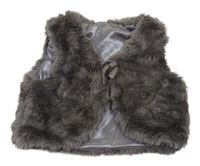 Tmavosivá kožušinová podšitá vesta H&M