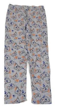 Šedé pyžamové kalhoty s ovladači Primark