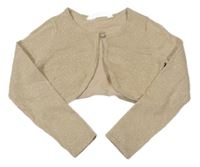 Zlaté trblietavé svetrové bolerko H&M