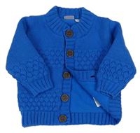 Modrý vzorovaný prepínaci pletený podšitý sveter lupilu