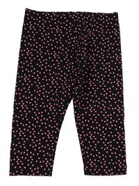 Černo-růžové vzorované capri legíny Next