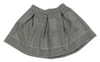 Čierno-svetlošedá -strieborná kockovaná vzorovaná sukňa F&F