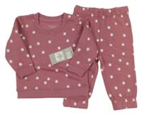 Nové - 2Set - Starorůžová mikina s květy + tepláky PRIMARK