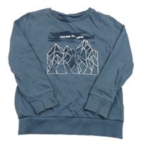 Tmavomodrá mikina s potlačou MANGUUN