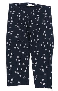 Tmavomodré kvetované capri legíny H&M