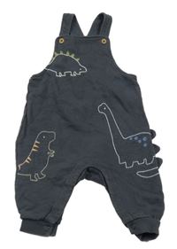 Tmavošedé laclové tepláky s dinosaury M&S