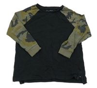 Černo-army melírované mikinotriko Next