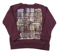 Tmavovínová mikina s potlačou Next