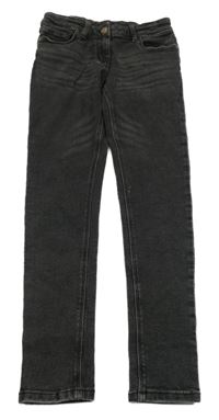 Tmavošedé skinny teplákové rifle YIGGA