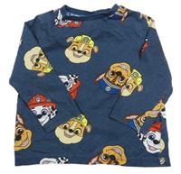 Tmavomodré melírované tričko s PAW PATROL nickelodeon