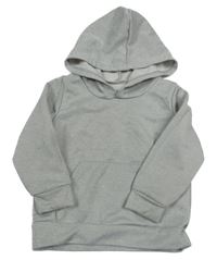 Svetlosivá mikina s vreckom a kapucňou