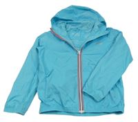 Azurová kostkovaná šusťáková jarní bunda s kapucí McKinley