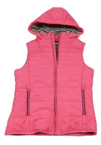 Křiklavě růžová prošívaná šusťáková zateplená vesta YIGGA