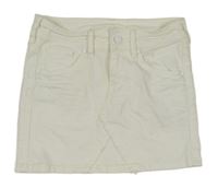 Biela rifľová sukňa s výšivkou a pecičkami H&M