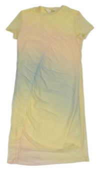 Žlto-světlemodro/růžové tylové šaty H&M