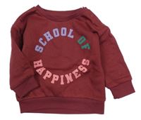 Vínová mikina s nápisy PRIMARK