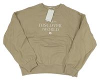 Nové - béžovošedá mikina s nápisy MANGO