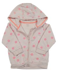 Svetloružová bodkovaná á prepínaci mikina s kapucňou M&S