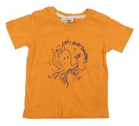 Oranžové tričko s chobotnicí Ergee