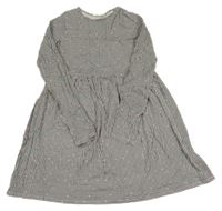 Černo-bílé vzorované růžově puntíkaté šaty H&M