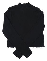 Čierny rebrovaný crop rolák M&S