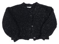 Čierno-strieborný melírovaný rebrovaný prepínaci crop sveter M&S