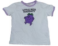 Biele crop tričko s Little Miss Naughty