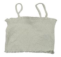 Biely žabičkový crop top H&M