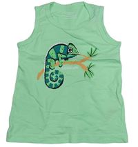Zelenkavé tielko s chameleonem zn. Primark