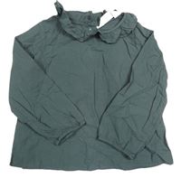 Tmavozelená ľahká blúzka s golierikom H&M