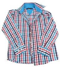 Bílo-modro-červená kostkovaná košile Tommy Hilfiger